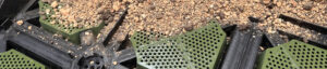 Close-up view of the HT-508 Green Roof Module showing its adjustable water retention baskets for optimal moisture management.