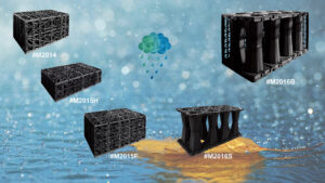 An example of rainwater modules used in parking lot drainage systems, demonstrating their capacity to manage stormwater and prevent surface flooding.